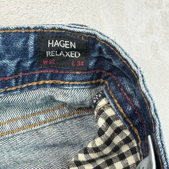 Cult of Individuality Hagen Relaxed Selvedge Distressed Button-Fly Jeans W32 L34 - Picture 8 of 16